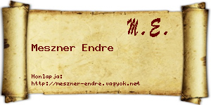 Meszner Endre névjegykártya