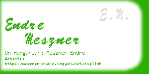 endre meszner business card